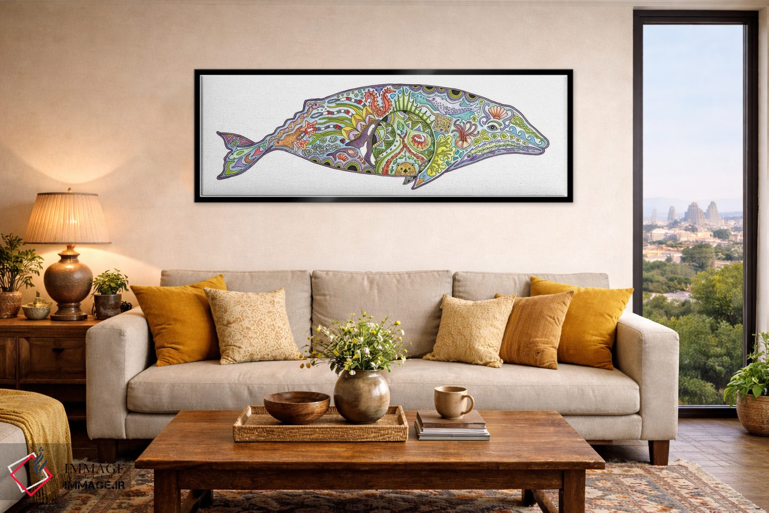 تابلو دکوراتیو نهنگ خاکستری اثر سو کاکیا - D6B