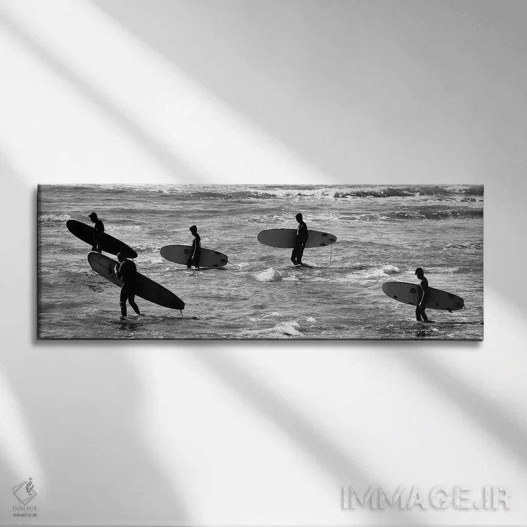 تابلو دکوراتیو پنج موج سوار اثر سوزان ویزواری - نمای روبهرو روی دیوار