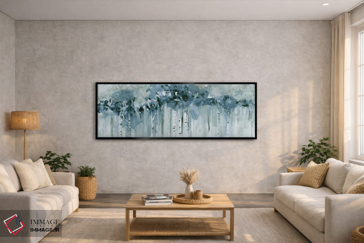 تابلو انتزاعی صبح توس آبی اثر سوزان جیـل - D4B