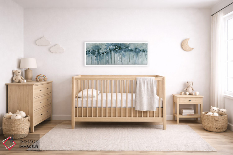 تابلو انتزاعی صبح توس آبی اثر سوزان جیـل - D5W