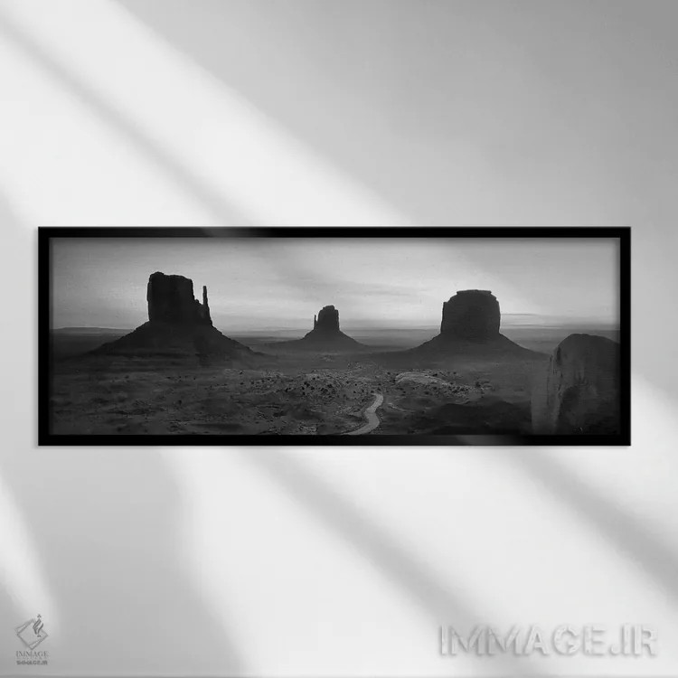 تابلو دکوراتیو صبح در دره مانیومنت اثر استیو تول - نمای قابدار مشکی