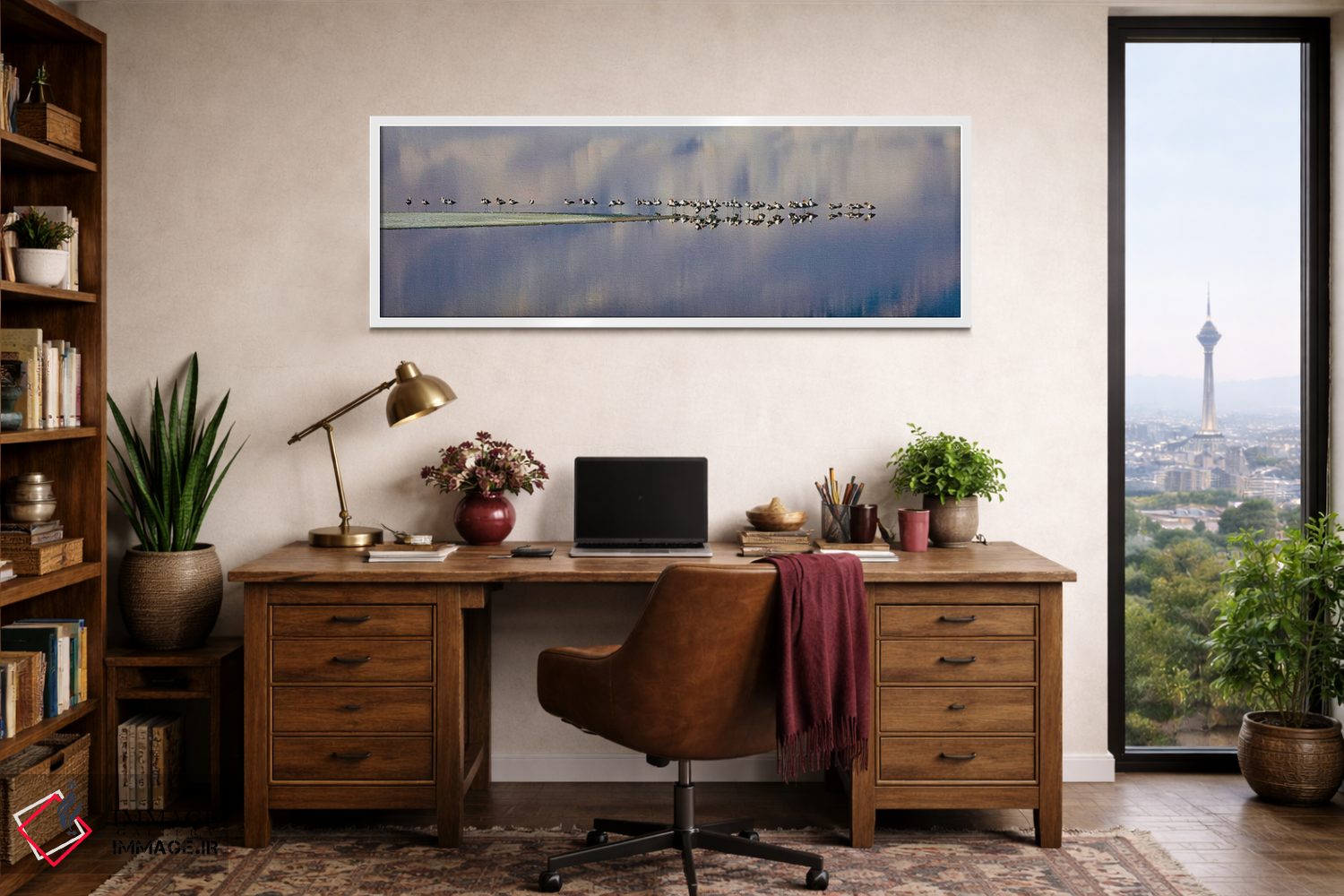 تابلو دکوراتیو پرندگان بر دریاچه اوئنز اثر سوزان ویزواری - D1W