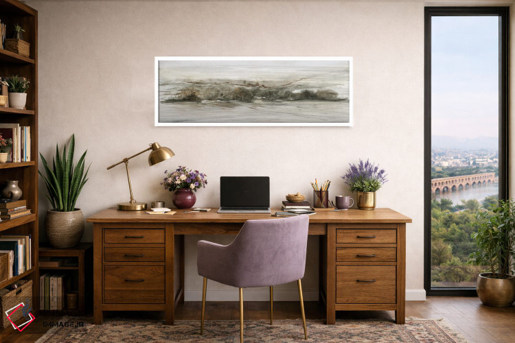 تابلو انتزاعی طلوع کوه راش اثر سوزان جیـل - D1W