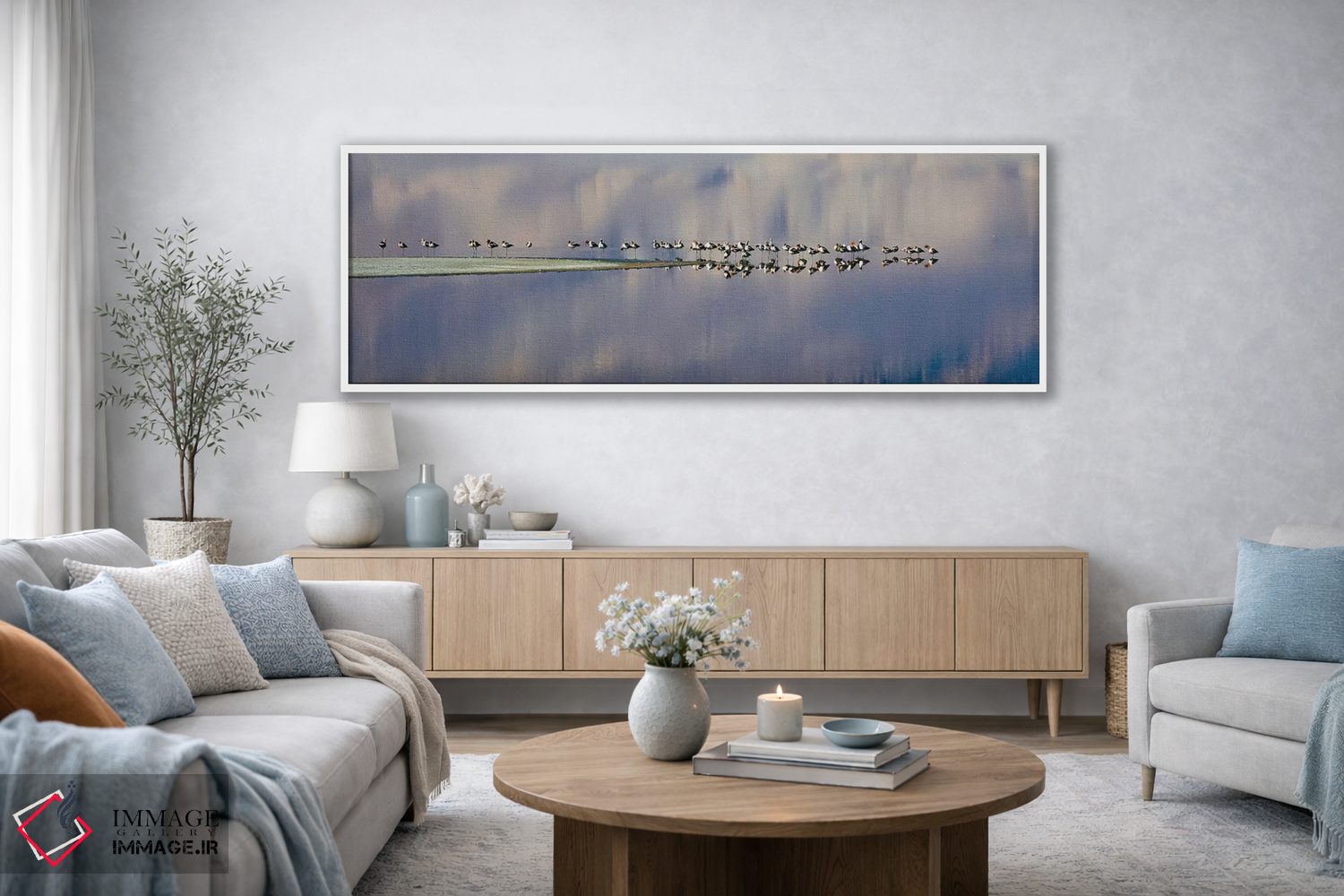 تابلو دکوراتیو پرندگان بر دریاچه اوئنز اثر سوزان ویزواری - D3W