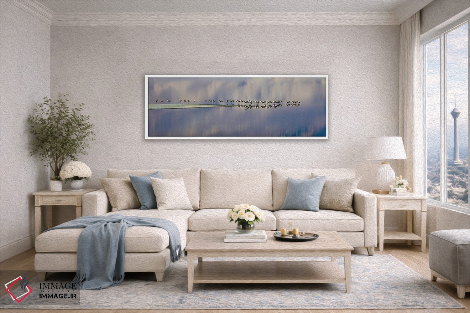 تابلو دکوراتیو پرندگان بر دریاچه اوئنز اثر سوزان ویزواری - D4W