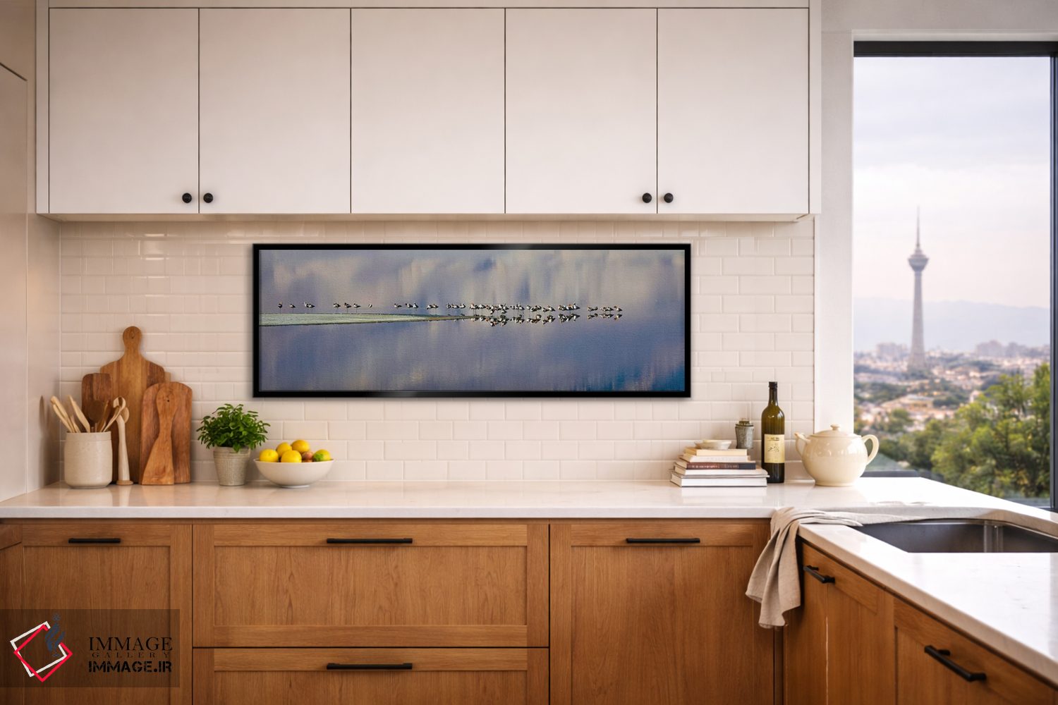 تابلو دکوراتیو پرندگان بر دریاچه اوئنز اثر سوزان ویزواری - D5B