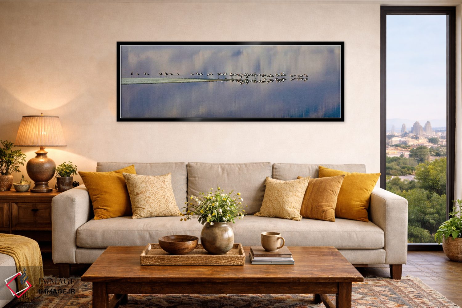 تابلو دکوراتیو پرندگان بر دریاچه اوئنز اثر سوزان ویزواری - D6B