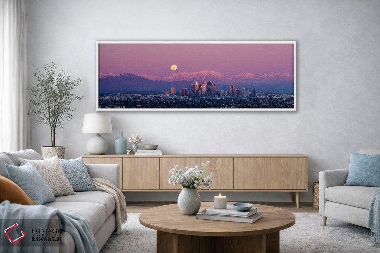 تابلو دکوراتیو ماه کامل بر فراز لس آنجلس اثر سوزان ویزواری - D3W