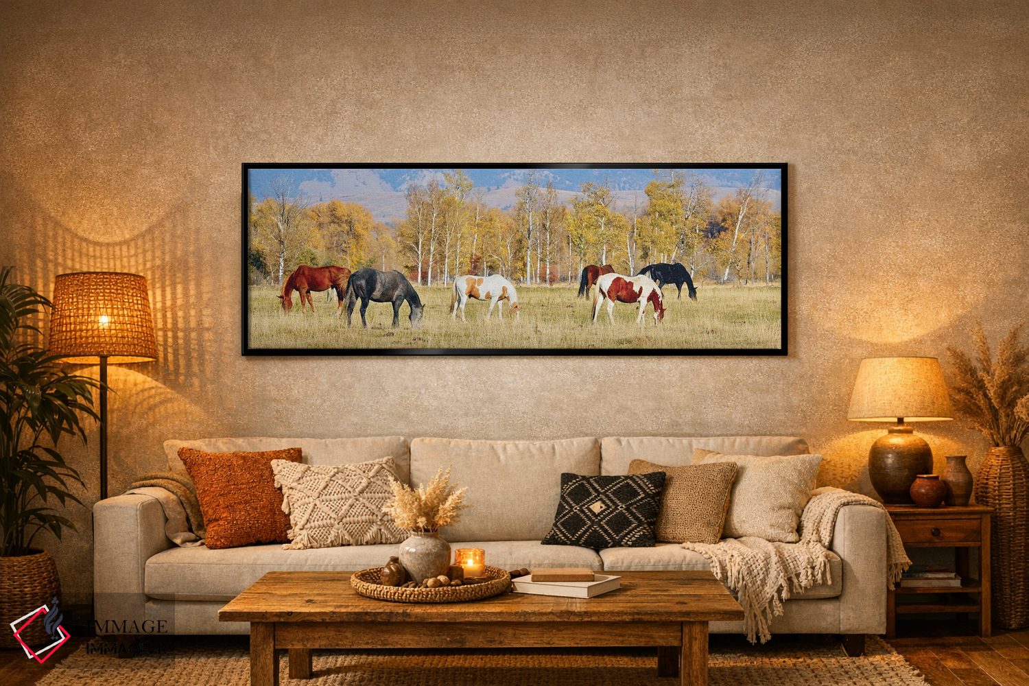 تابلو دکوراتیو گروه اسب ها II اثر سوزان ویزواری - D6B