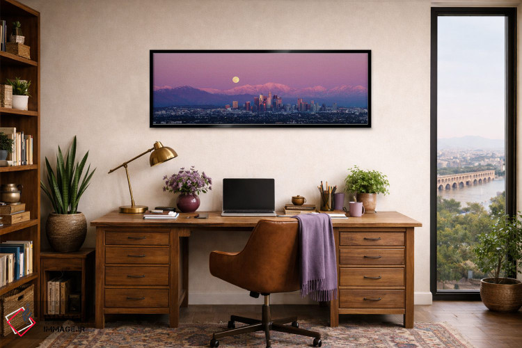 تابلو دکوراتیو ماه کامل بر فراز لس آنجلس اثر سوزان ویزواری - D2B