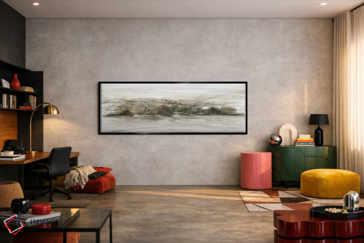 تابلو انتزاعی طلوع کوه راش اثر سوزان جیـل - D6B