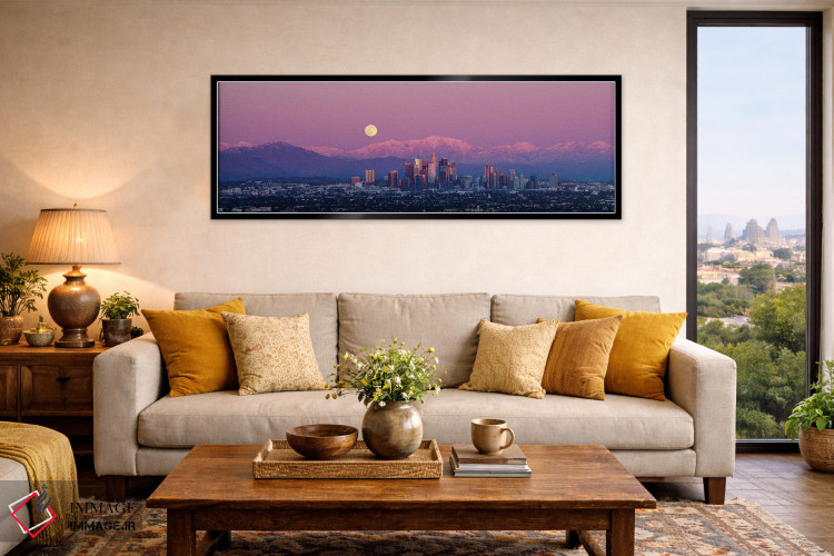 تابلو دکوراتیو ماه کامل بر فراز لس آنجلس اثر سوزان ویزواری - D6B