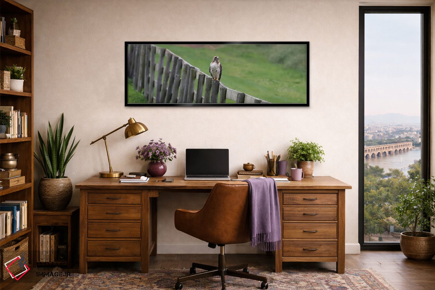 تابلو دکوراتیو نشستن روی نرده اثر استیو تول - D3B