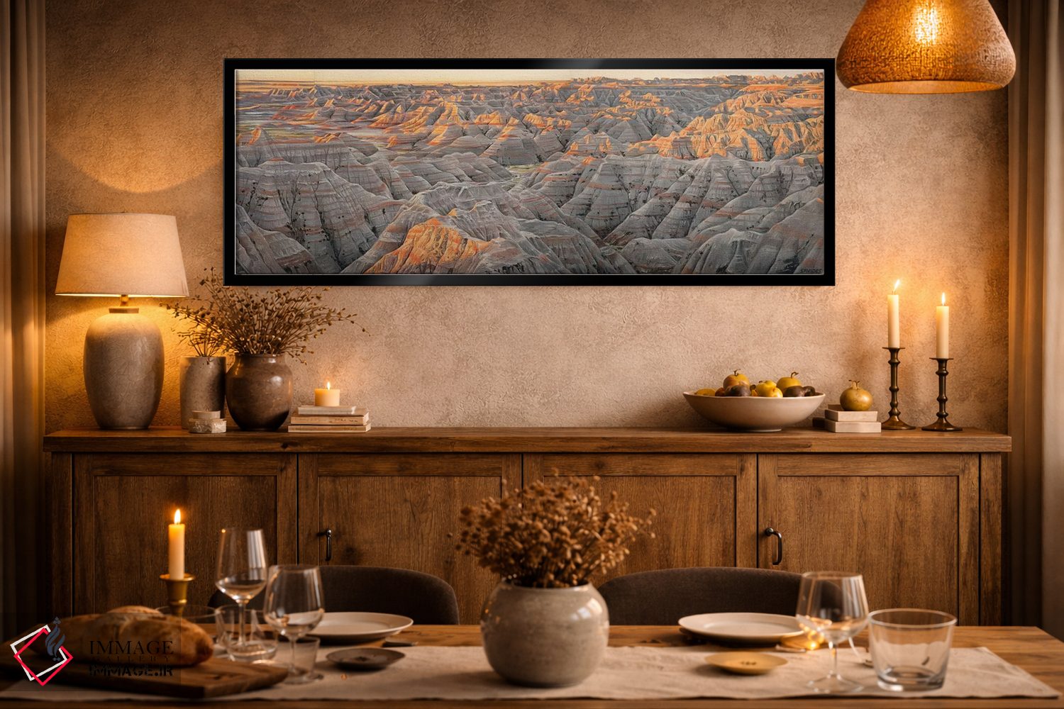 تابلو دکوراتیو بدلندز در طلوع خورشید اثر نیک ساویدس - D2B