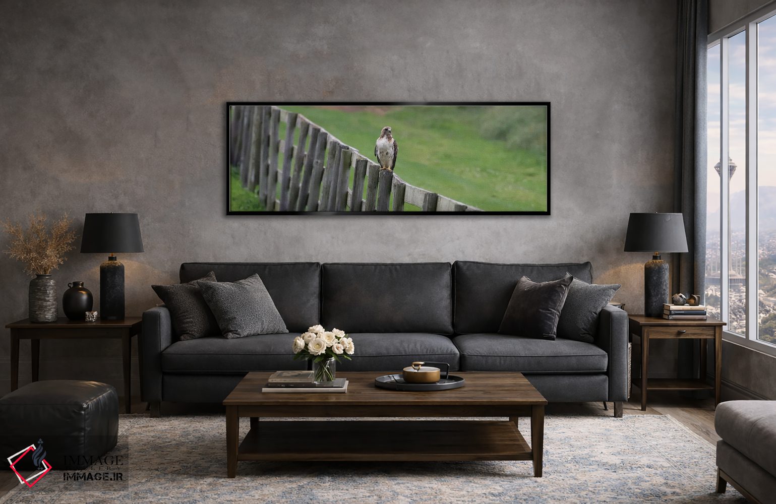 تابلو دکوراتیو نشستن روی نرده اثر استیو تول - D5B