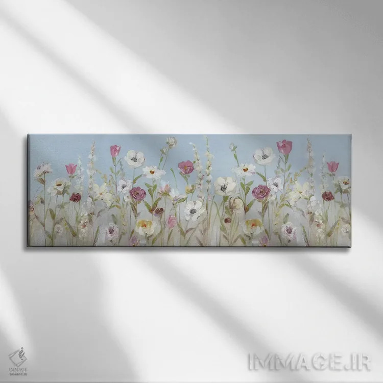 تابلو دکوراتیو شکوفه های بهاری اثر سالی سواتلند - نمای روبهرو روی دیوار