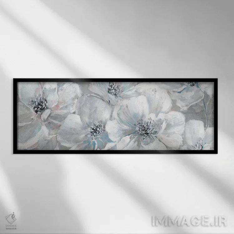 تابلو مدرن تابستان فیروزه ای ملایم اثر سالی سواتلند - نمای قابدار مشکی