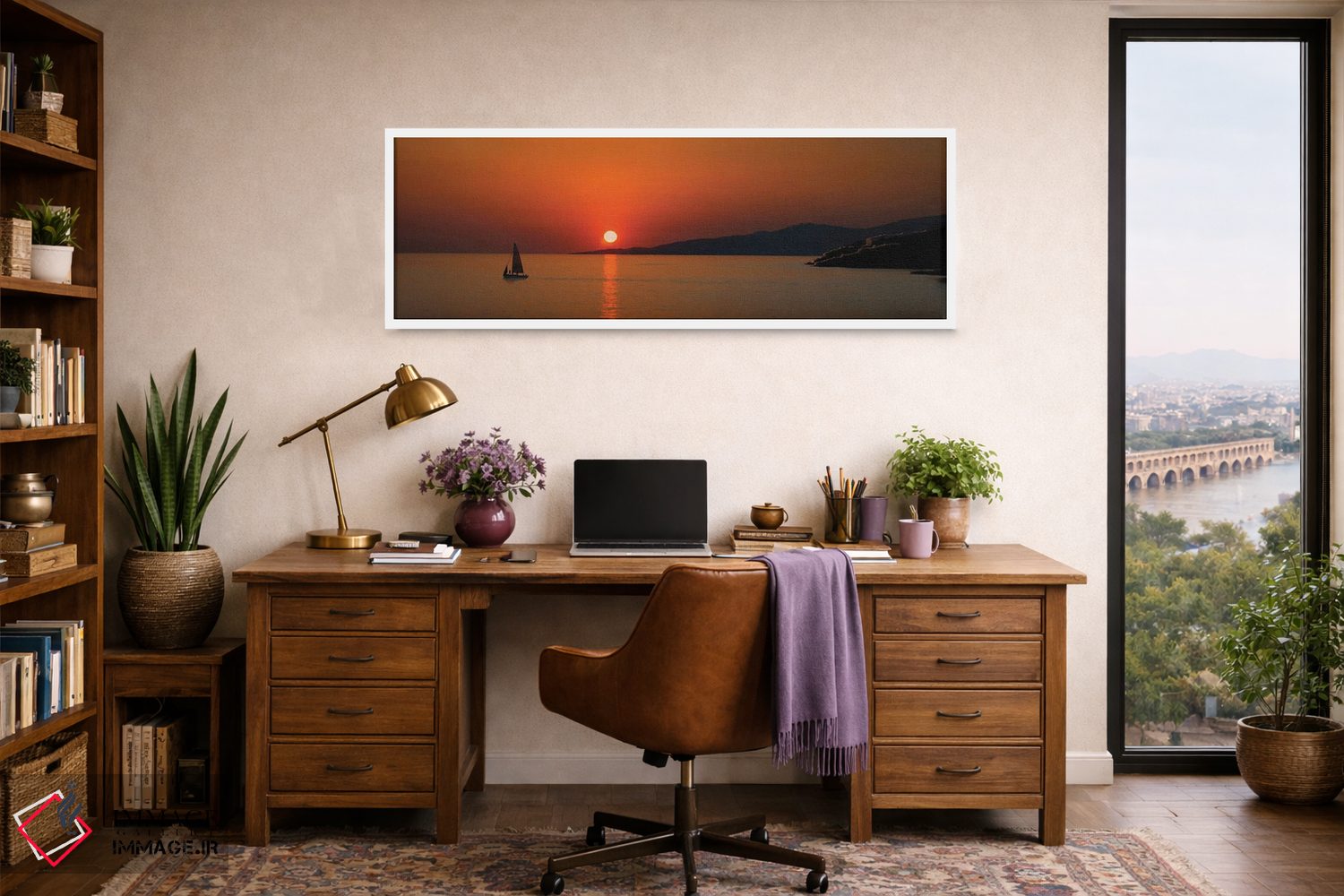 تابلو دکوراتیو غروب دریای اژه اثر استیو تول - D1W