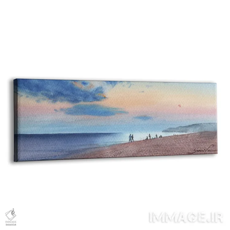 تابلو دکوراتیو طلوع آفتاب در ساحل اثر سمیرا یانوشکوا - نمای پرسپکتیو محصول