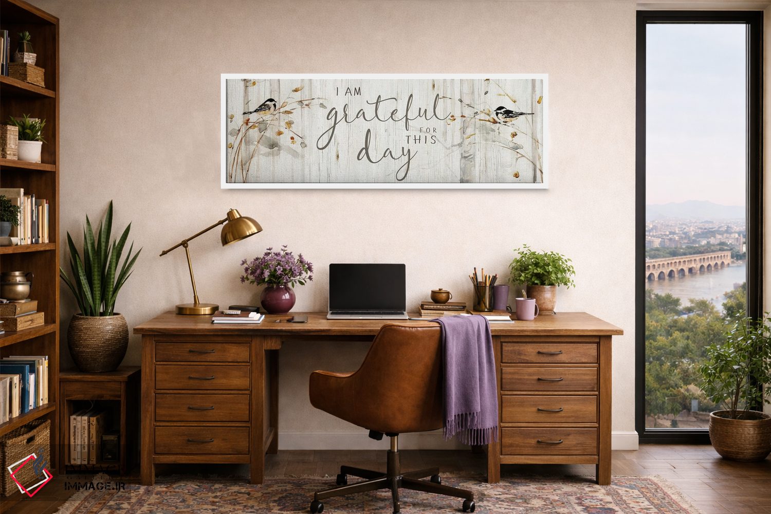 تابلو مدرن سپاسگزار از بهشت و طبیعت اثر سالی سواتلند - D1W