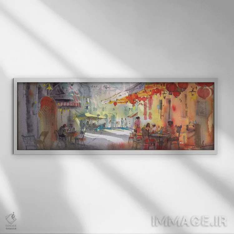 تابلو دکوراتیو طعم زندگی اثر سمیرا یانوشکوا - نمای قابدار سفید