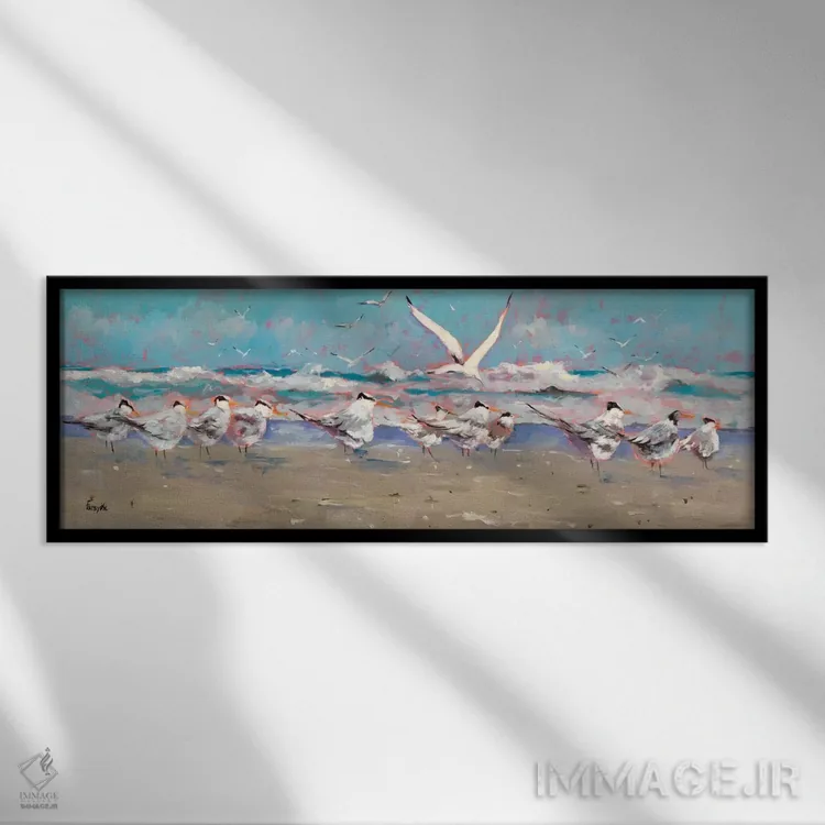 تابلو دکوراتیو کسی که دیر می رسد اثر گراهام فورسایت - نمای قابدار مشکی