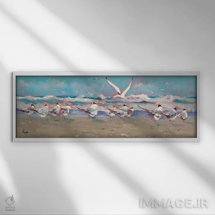 تابلو دکوراتیو کسی که دیر می رسد اثر گراهام فورسایت - نمای قابدار سفید