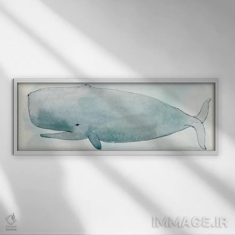 تابلو دکوراتیو زندگی دریایی V اثر سارا زایو میلر - نمای قابدار سفید