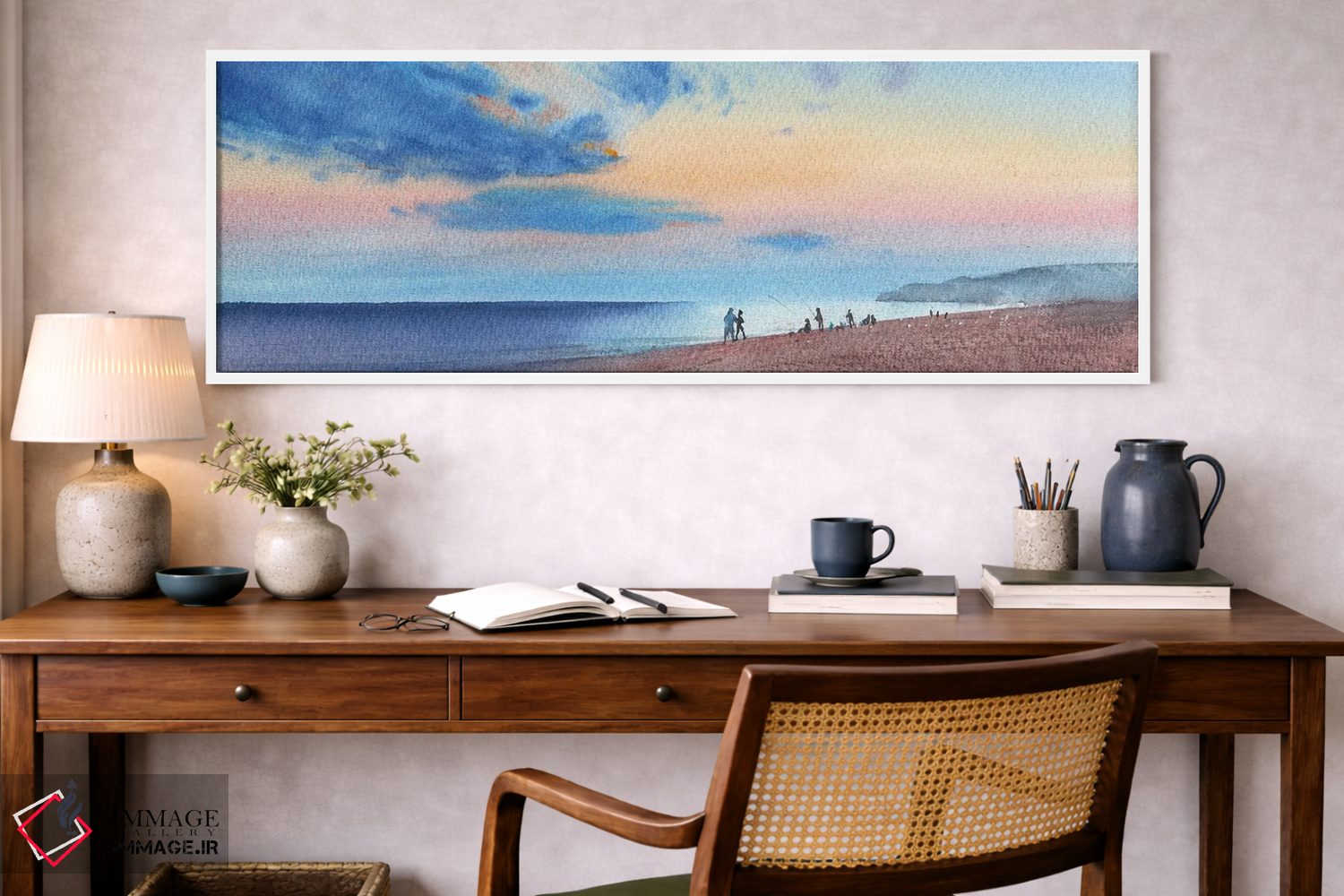تابلو دکوراتیو پیاده روی در ساحل اثر سمیرا یانوشکوا - D1W