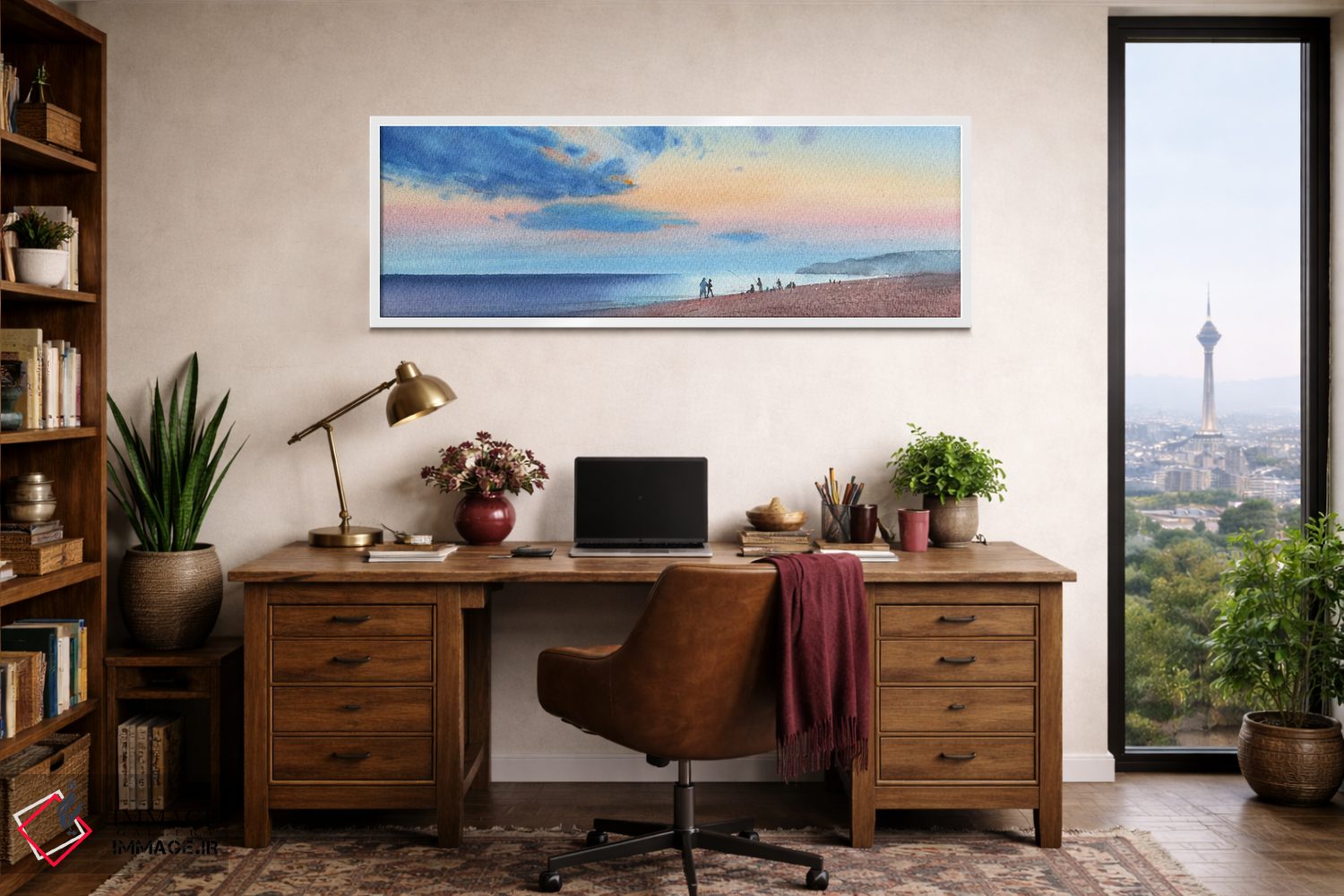 تابلو دکوراتیو پیاده روی در ساحل اثر سمیرا یانوشکوا - D2W