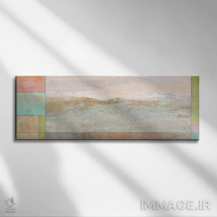 تابلو مینیمال شبکه صحرایی اثر سوزان نیکول - نمای روبهرو روی دیوار