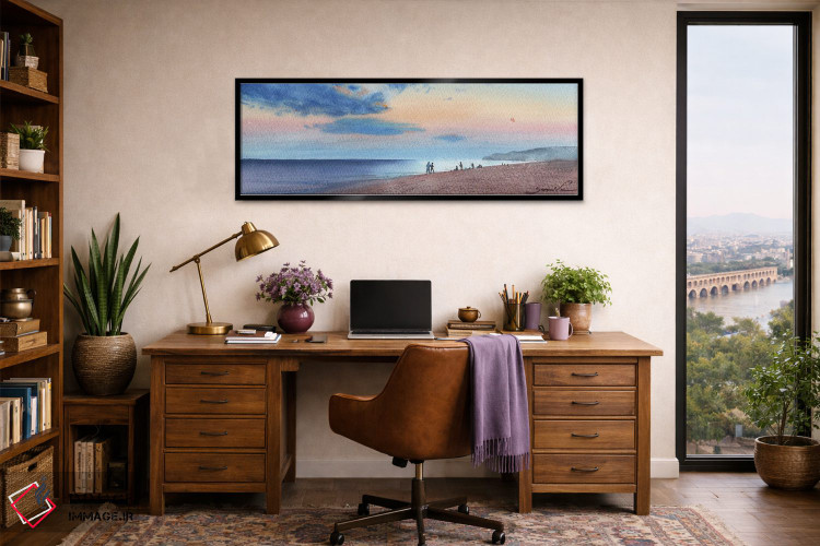 تابلو دکوراتیو طلوع آفتاب در ساحل اثر سمیرا یانوشکوا - D2B