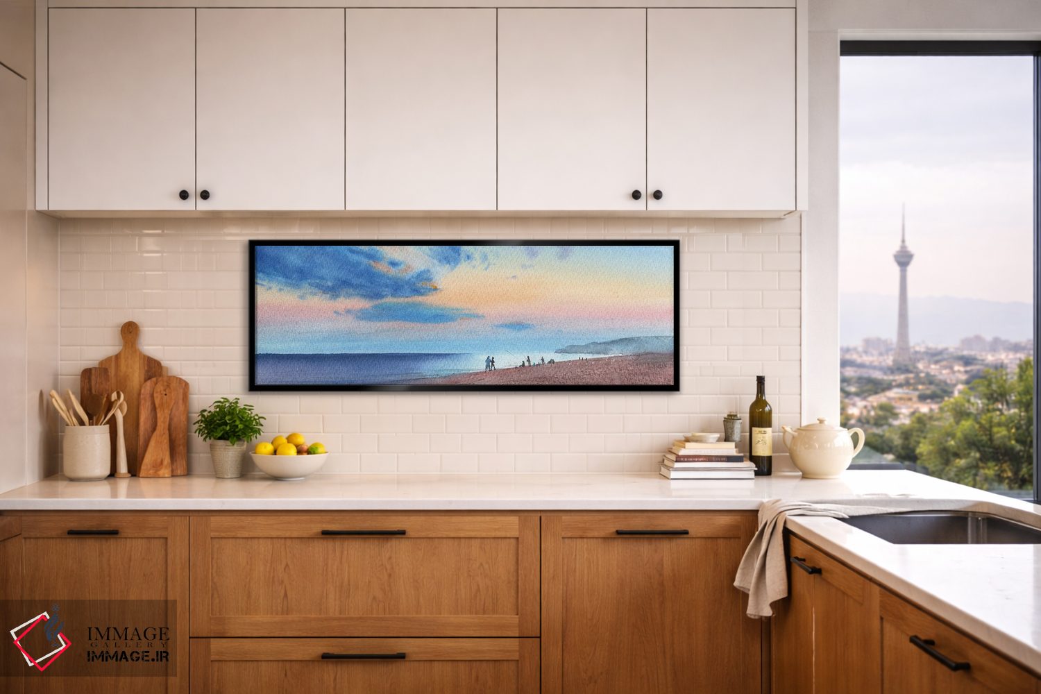 تابلو دکوراتیو پیاده روی در ساحل اثر سمیرا یانوشکوا - D5B