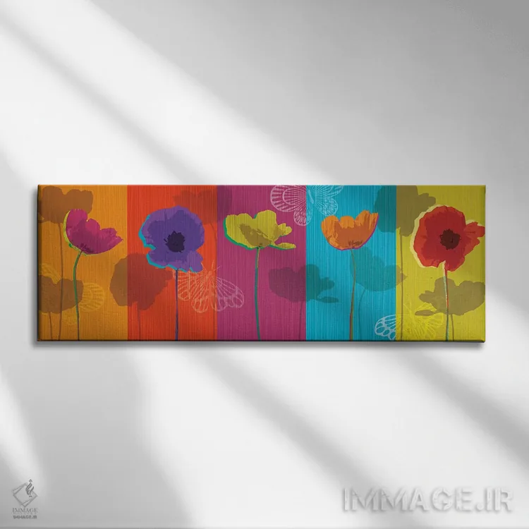 تابلو دکوراتیو سرشار از شقایق اثر تاندی ونتر - نمای روبهرو روی دیوار