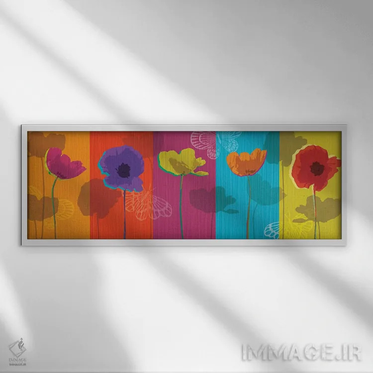 تابلو دکوراتیو سرشار از شقایق اثر تاندی ونتر - نمای قابدار سفید