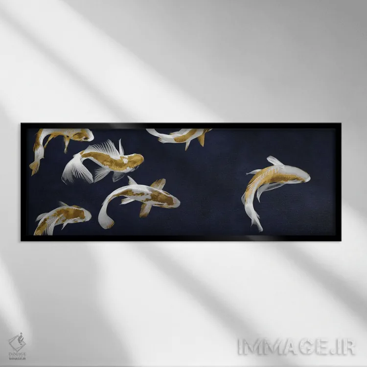 تابلو مینیمال حوضچه ماهی کوی اثر تینا بلیکلی - نمای قابدار مشکی