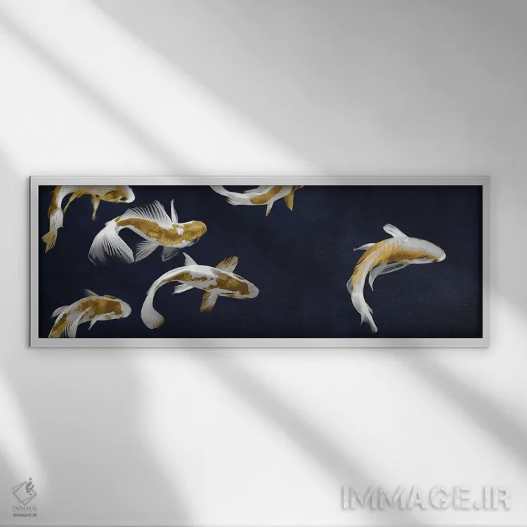 تابلو مینیمال حوضچه ماهی کوی اثر تینا بلیکلی - نمای قابدار سفید