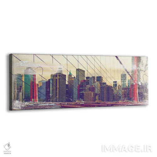 تابلو انتزاعی افق نیویورک اثر تیس آلبرس - نمای پرسپکتیو محصول