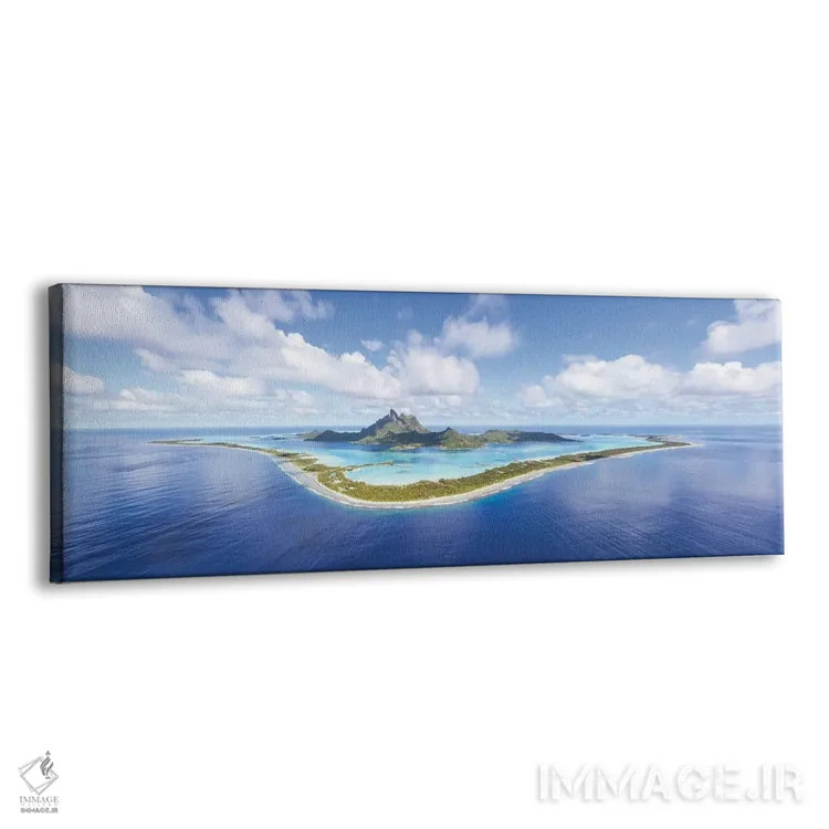 تابلو دکوراتیو Bora Bora,پانورامای هوایی بورا بورا اثر ماتئو کولومبو - نمای پرسپکتیو محصول