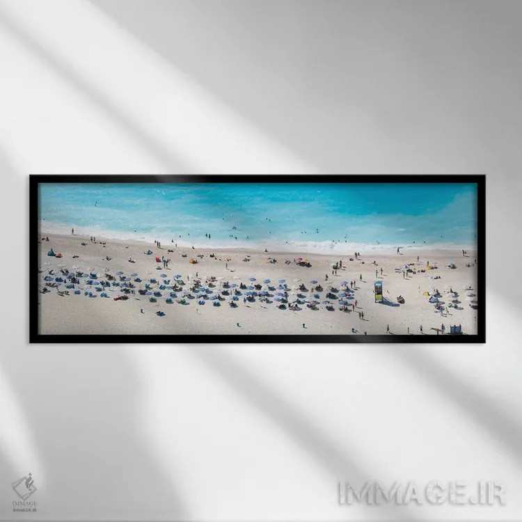 تابلو دکوراتیو تابستان یونانی اثر ماتئو کولومبو - نمای قابدار مشکی