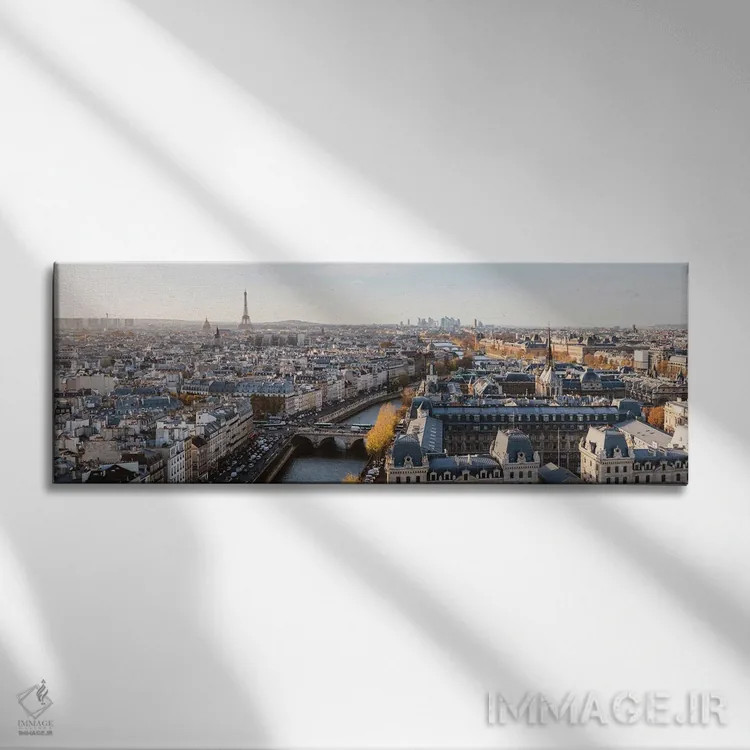 تابلو دکوراتیو پانورامای پاریس اثر ماتئو کولومبو - نمای روبهرو روی دیوار
