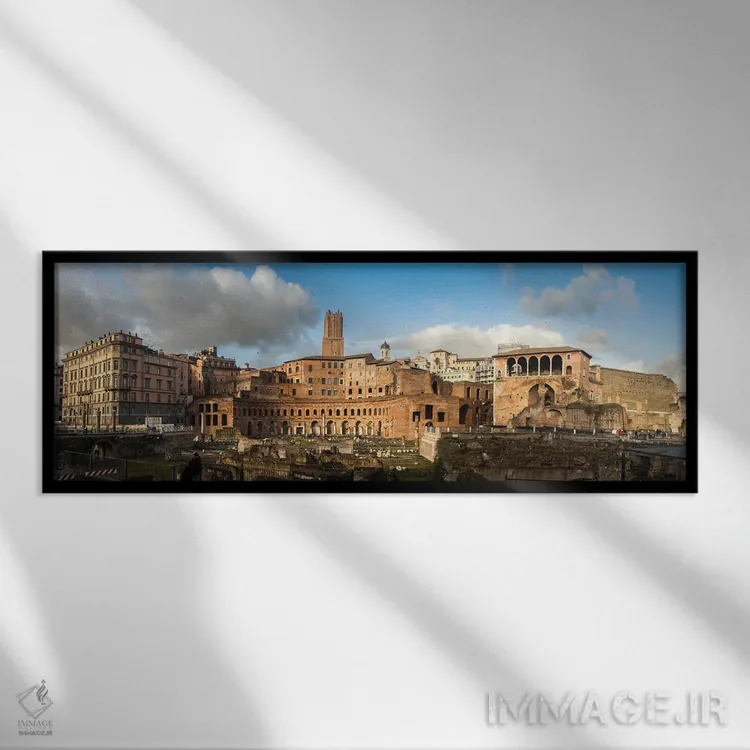 تابلو دکوراتیو Rome,فوروم تراجان، رم اثر ماتئو کولومبو - نمای قابدار مشکی