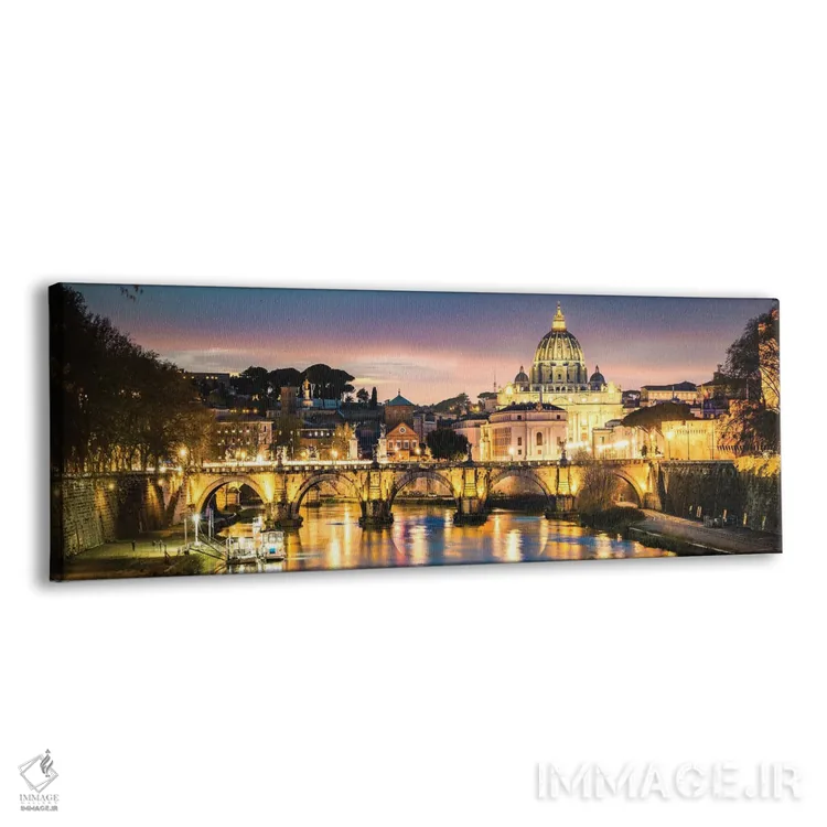 تابلو دکوراتیو Rome,گرگ و میش بر رود تیبر، رم اثر ماتئو کولومبو - نمای پرسپکتیو محصول