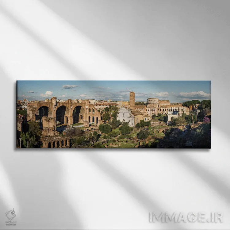 تابلو دکوراتیو Rome III,کولوسئوم و فروم، رم III اثر ماتئو کولومبو - نمای روبهرو روی دیوار