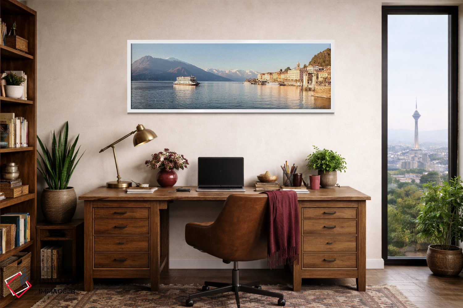 تابلو دکوراتیو Como Lake, Italy,نمای پانورامیک بلاجیو، دریاچه کومو، ایتا… اثر ماتئو کولومبو - D1W