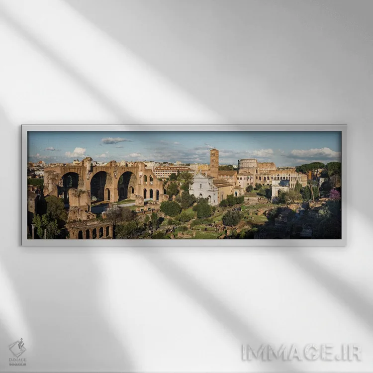 تابلو دکوراتیو Rome III,کولوسئوم و فروم، رم III اثر ماتئو کولومبو - نمای قابدار سفید