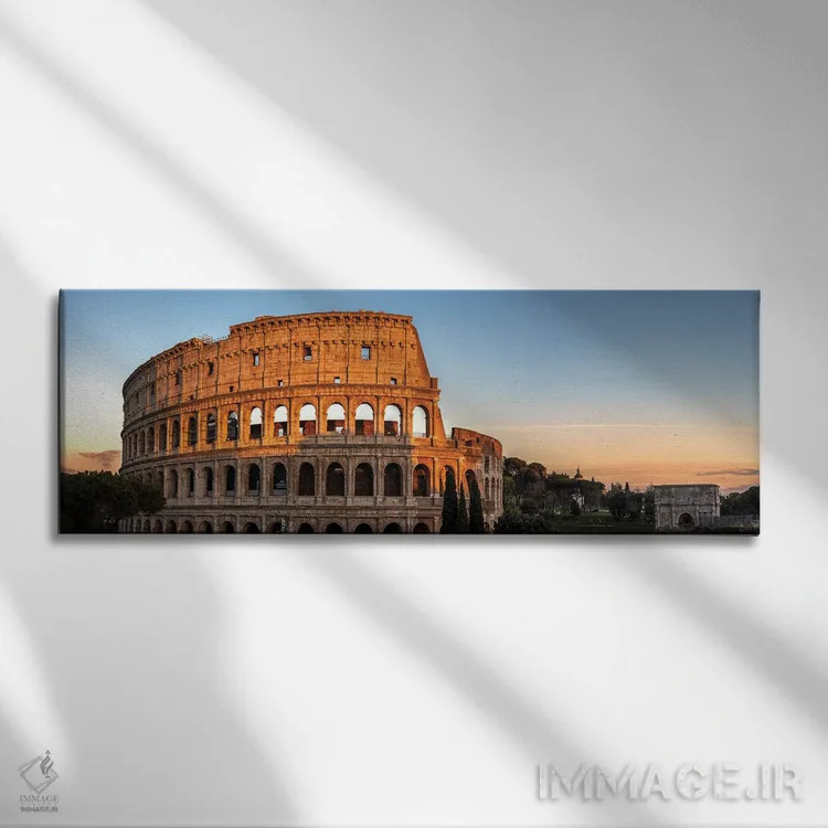 تابلو دکوراتیو Rome,نمای پانورامای کولوسئوم، رم اثر ماتئو کولومبو - نمای روبهرو روی دیوار