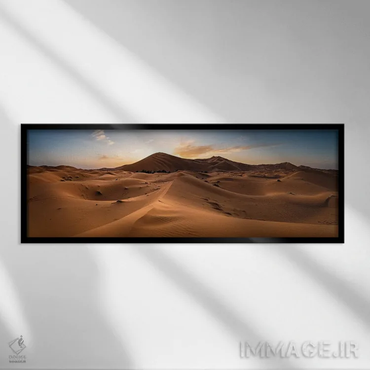 تابلو دکوراتیو Morocco,غروب در صحرای ساهارا، مراکش اثر ماتئو کولومبو - نمای قابدار مشکی