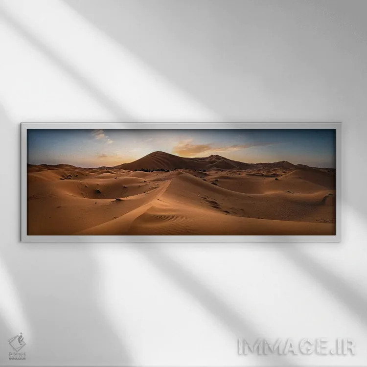 تابلو دکوراتیو Morocco,غروب در صحرای ساهارا، مراکش اثر ماتئو کولومبو - نمای قابدار سفید