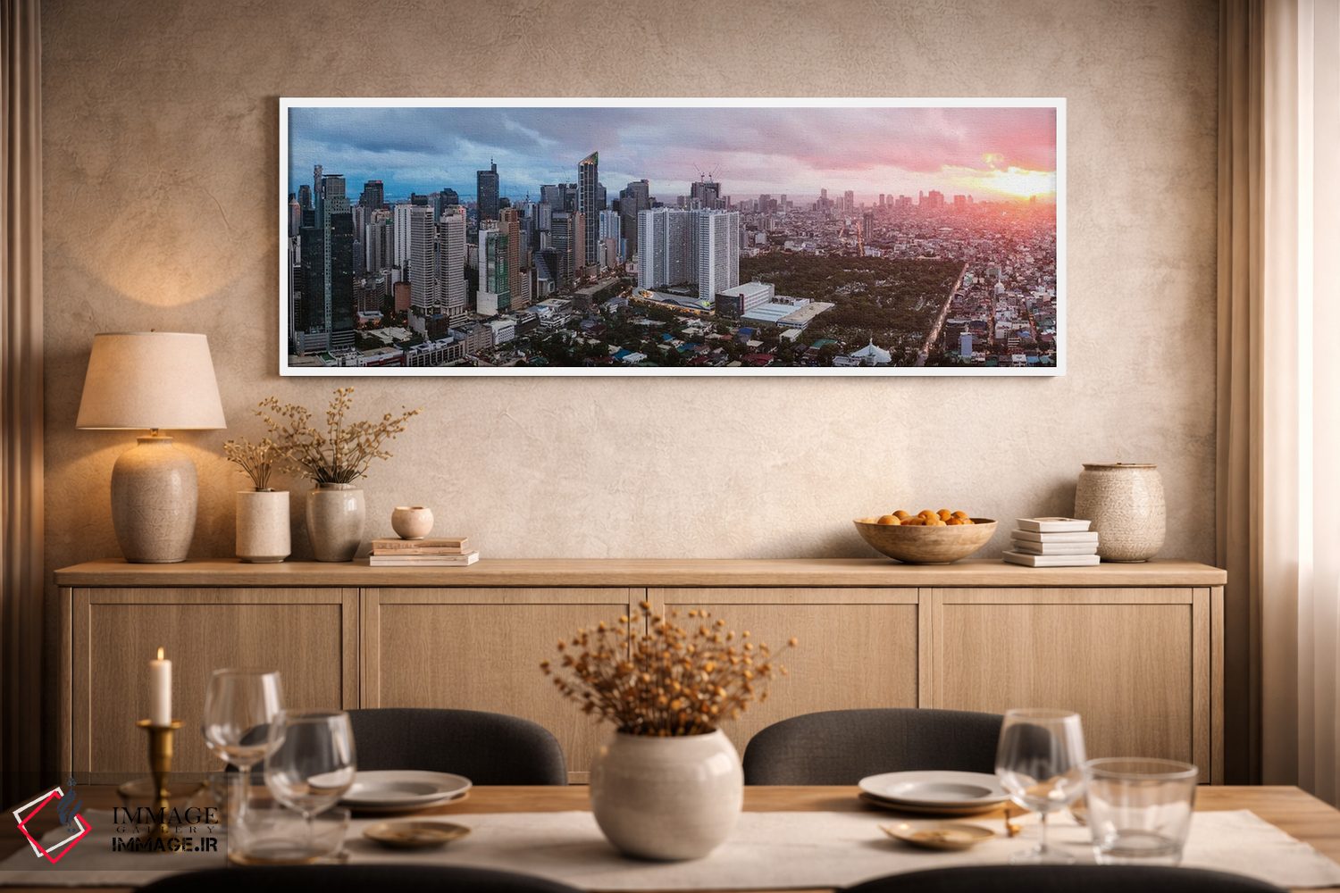 تابلو دکوراتیو Manila,خط افق ماکاتی، مانیل اثر ماتئو کولومبو - D3W